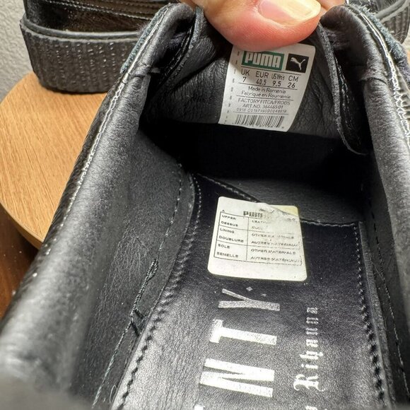 Puma x‎ Fenty By Rihanna Creeper Black patent leather platform Sneakers Size 9.5 - Picture 7 of 9